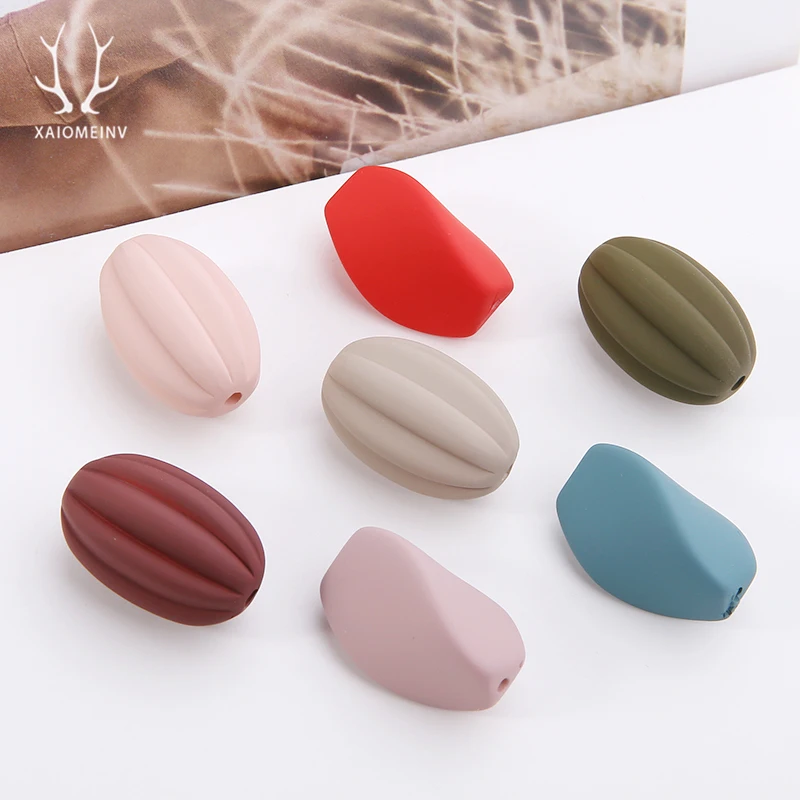 

ABS matte rubber paint straight hole pumpkin bead hair decoration earrings earrings material DIY handmade accessories
