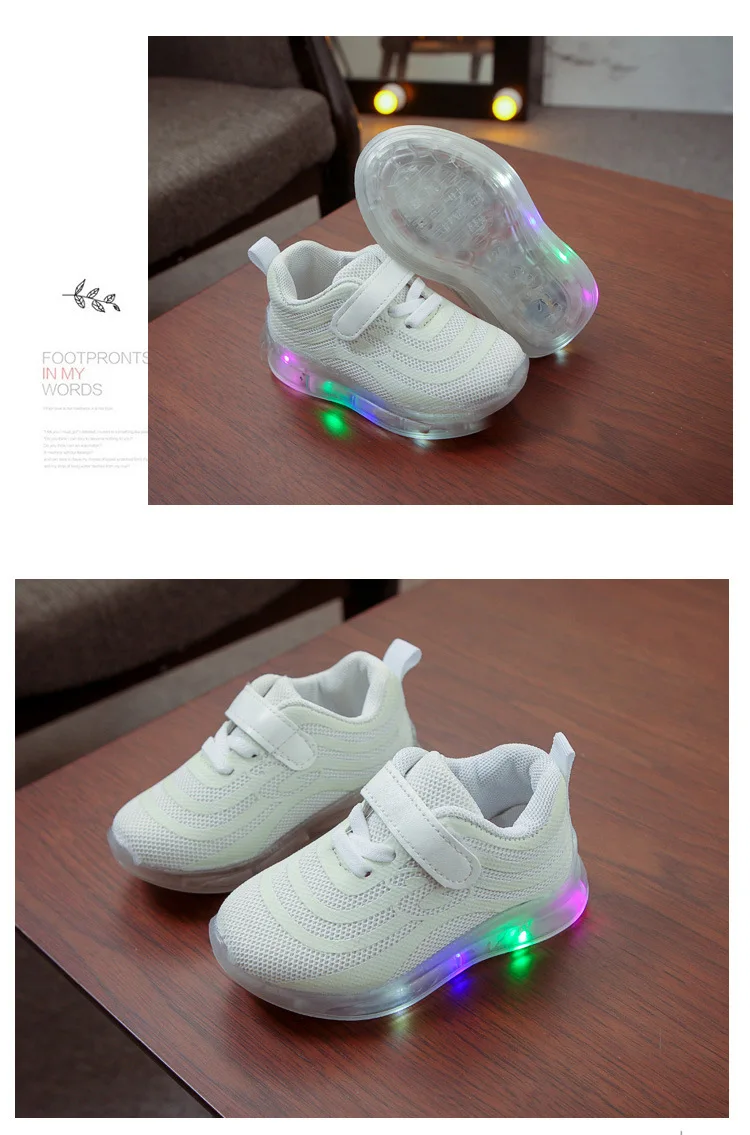 New Glowing Sneakers Air Mesh Breathable Children LED Lights Shoes Luminous Sneakers for Boys and Girls Fluorescent Shoes