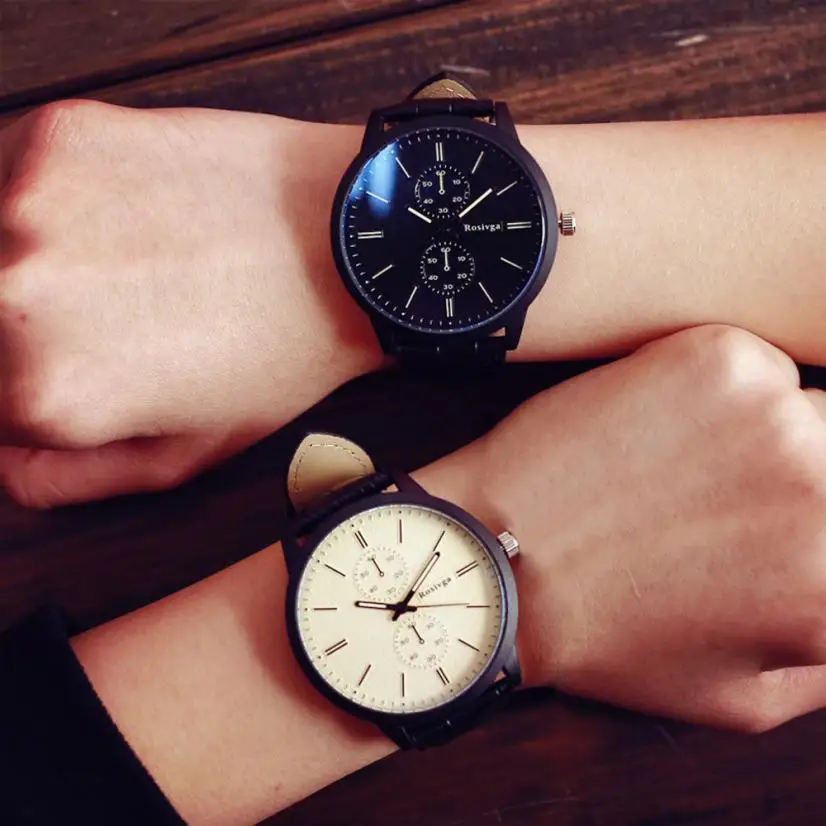 

fashion 2017 watch men Luxury brand Unisex popular womens watches Quartz Stainless Steel Dial Leather Band WristWatch clock