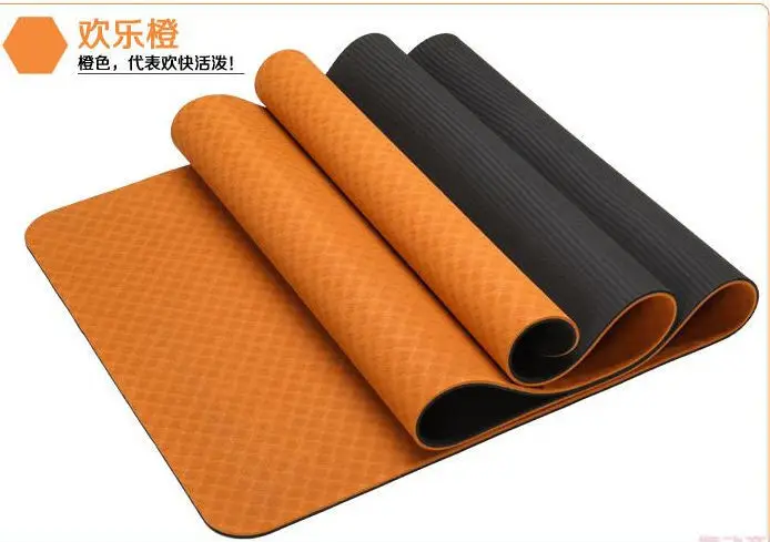 New TPE Yoga Mat Double Color Extension Thickening Tpe Sport Yoga Fitness Mat 6mm