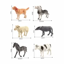 Simulation Horse Wolf Cow Sheep Dog Decorate Farm Wild Animals Models figures figurines toys plastic collection toys For Kids