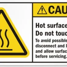 300 шт 20x10 см Внимание горячие поверхности внутри оборудования руководство по эксплуатации белый ПВХ стикер, пункт № CA28