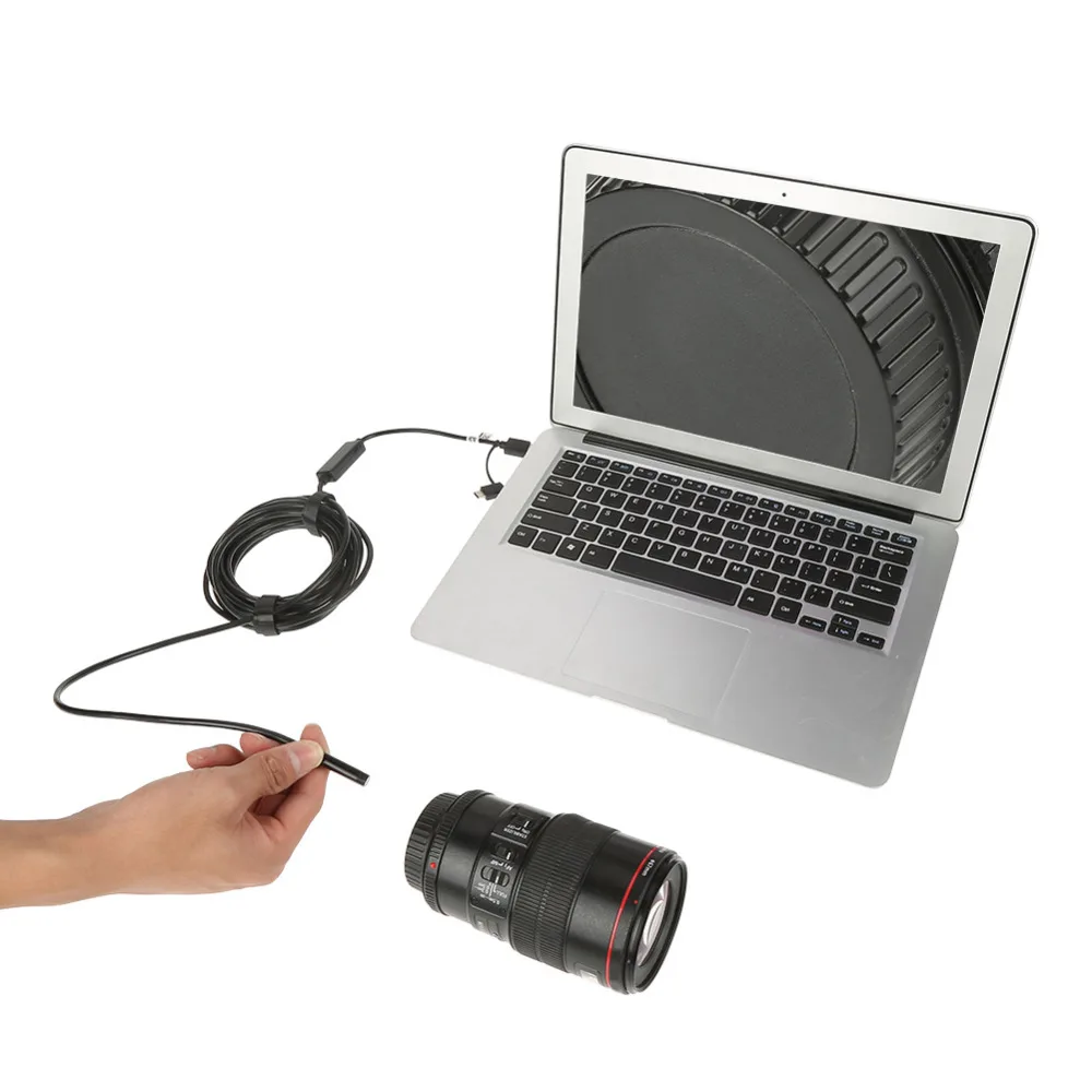

VBESTLIFE 1 Set Endoscope Camera Waterproof 6-Led 3-in-1USB Borescope Inspection Camera 5M Type C Adapter Borescope for Android