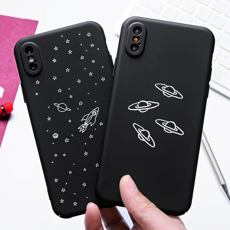 TOMKAS Fashion PC Case For iPhone 6 6S Plus Cute Case Cartoon Planet Pattern Back Cover For iPhone X 7 8 Plus 6 6s Plus Case     (11)
