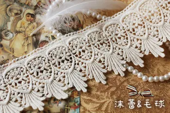 

cotton lace trim vintage crocheted bridal wedding scollaped lace 10yards