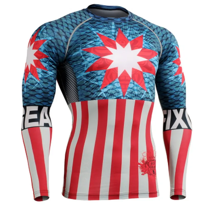 Жизнь на треке мужские беговые рубашки компрессионный базовый слой спорта - Цвет: CFL37