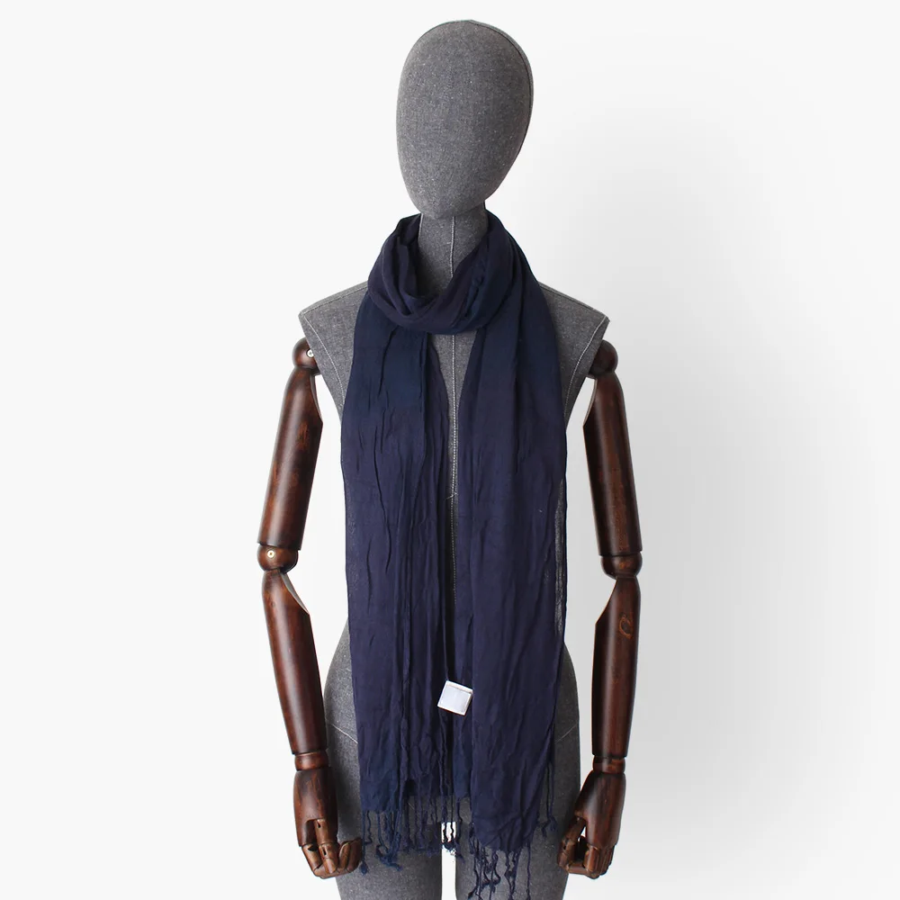 

Tie Dyed Solid Color Plain 100% Viscose Wrinkled Scarves With Tassel Women Men Thin Long Scarf Bufanda Female Fashion Shawl Wrap