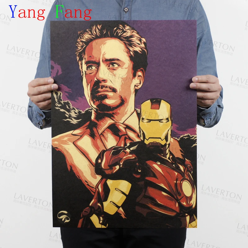 

Home Decor Anime posters wall stickers Vintage Paper Retro Miyazaki movie Luffy wanted Iron Man poster for children 51*35CM