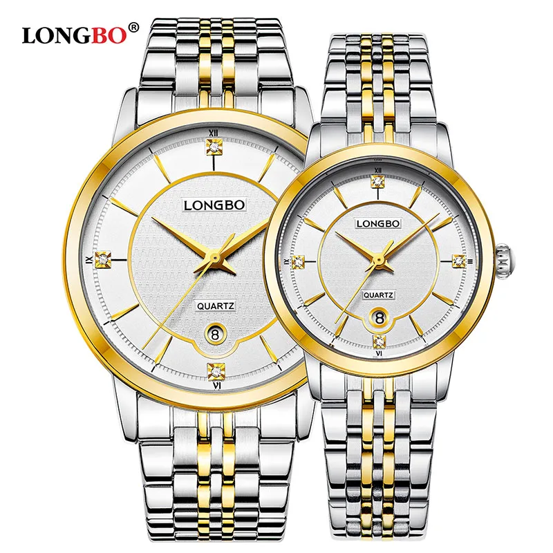 

2017 NEW LONGBO Brand Fashion Business Stainless Steel Quartz Watches Date Calendar Wristwatches Analog Couples Watches 5023