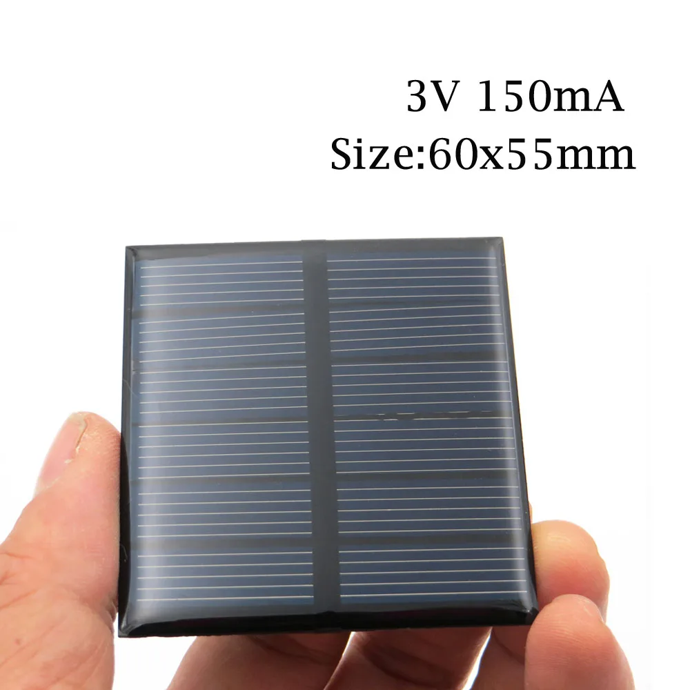 Солнечная панель 3 в 3,5 в 4 в мини Солнечная система сделай сам для батареи сотового телефона зарядное устройство портативное 0,36 Вт 0,45 Вт 0,9 Вт 0,24 Вт 0,6 Вт 0,64 Вт солнечная игрушка - Цвет: 3V 150mA