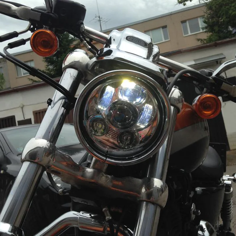 New Motos Accessories 5.75 headlight motorcycle 5 34 led headlight for Harley 5-34 Motorcycle Black Projector Daymaker (18)