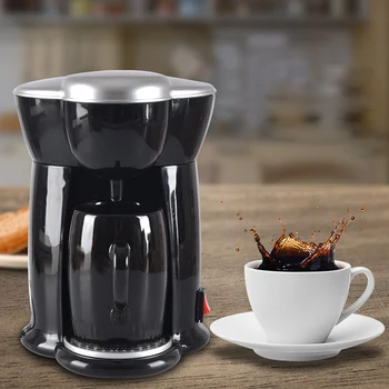 

Behogar 140ml Mini Electric Drip Single Serve Cup Coffee Maker Machines with US Conversion Plug for Home Office Black