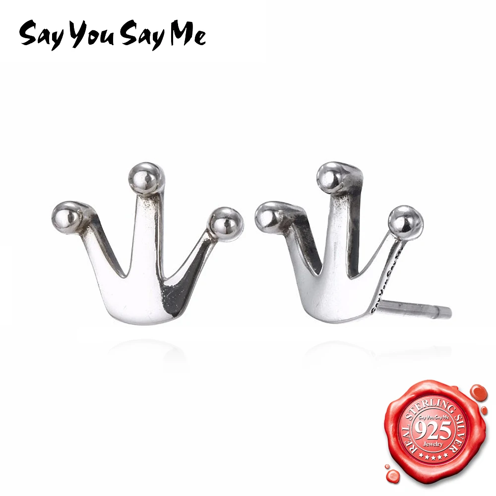 

Say You Say Me 925 Silver Trendy Stud Earrings Crown Earrings Silver Latest Fashion Mother's Gift Dropshipping Wholesales