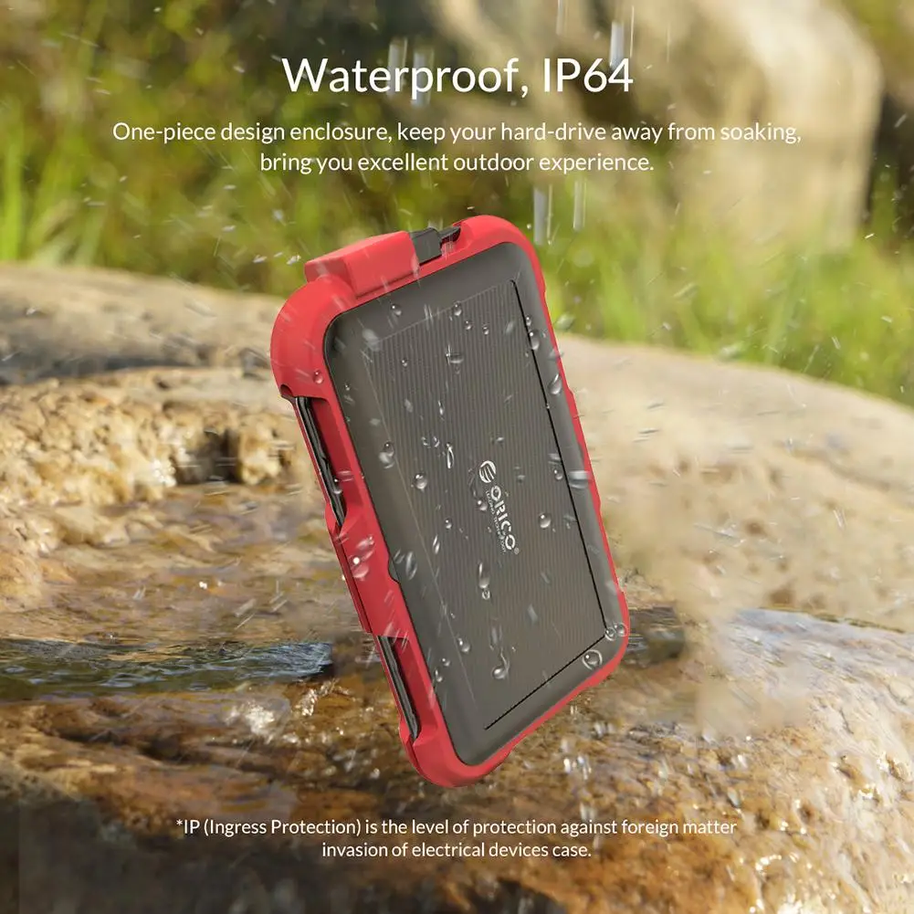 

2.5 Inch Mobile Hard Disk Box Silicone Waterproof Shockproof Protection Box For SSD Enclosure SATA To USB3.0 Hard Drive Case