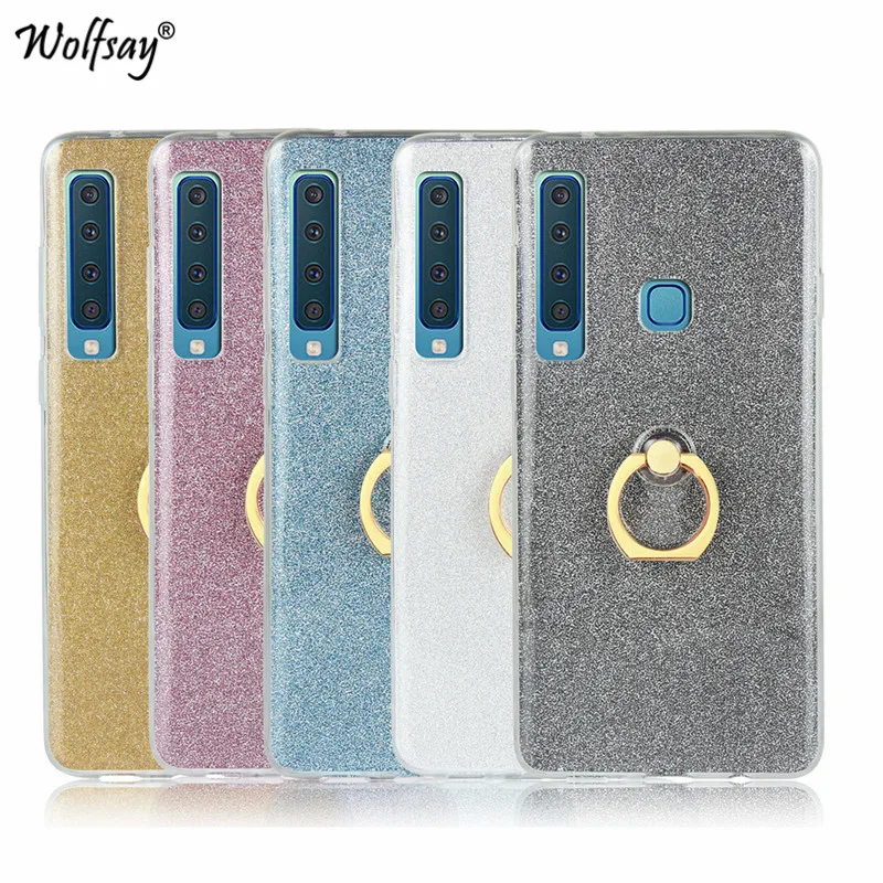 

Luxury Bling Glitter Case For Samsung Galaxy A9 2018 Cover Soft TPU Ring Holder Phone Case For Samsung Galaxy A9 2018 Fundas A9s