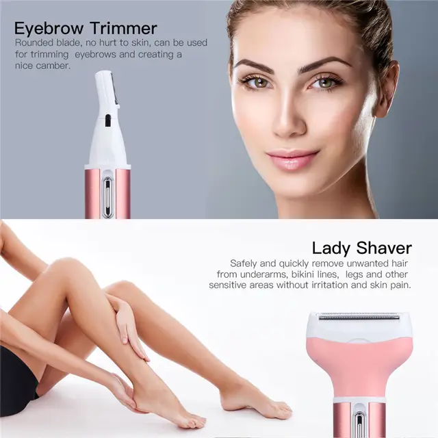 Online Shop 4 In 1 Nose Ear Hair Trimmer Rechargeable Painless
