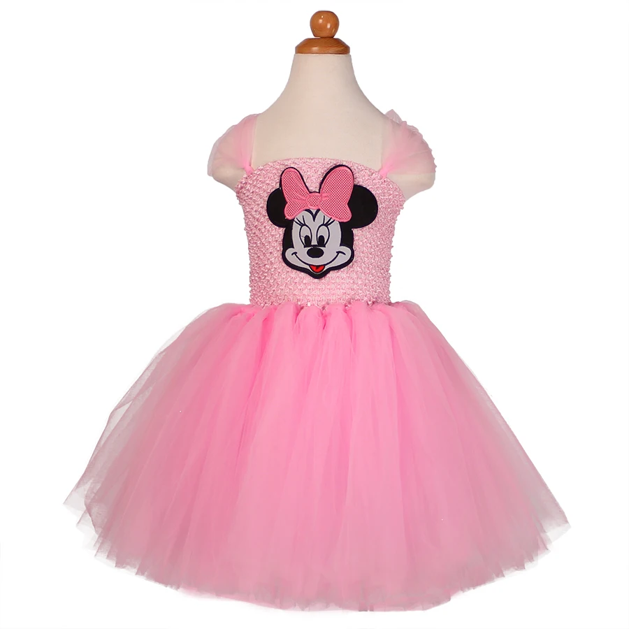 Princess Minnie Mouse Inspired Pink Tulle Tutu Dress for Kids Baby Girl Age 2T 12Y Carnival