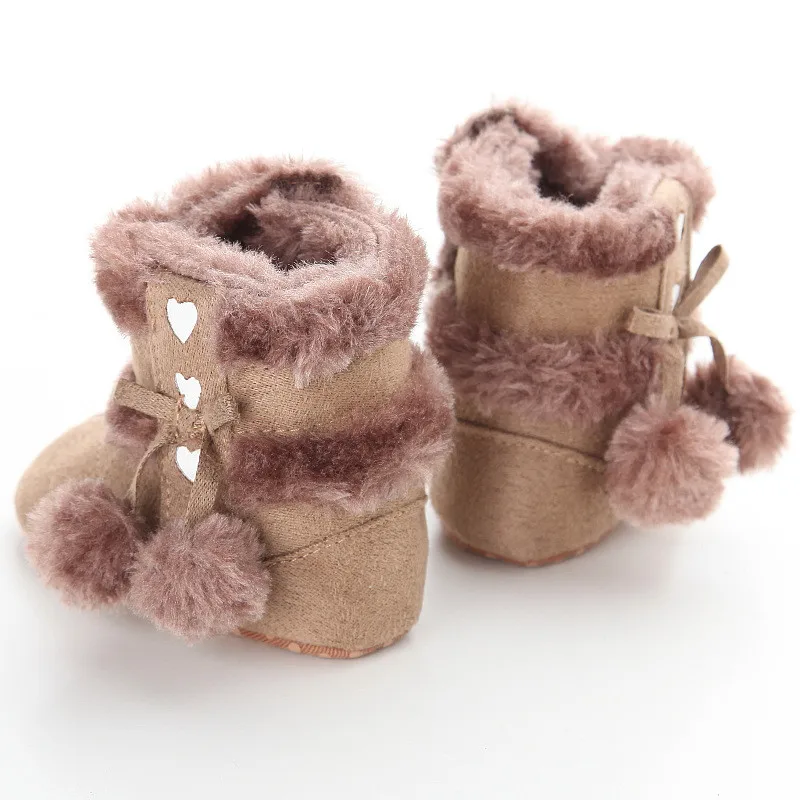 Новорожденных Обувь для младенцев теплые плюшевые зимние Сапоги и ботинки для девочек малышей Нескользящие мягкая подошва Обувь для
