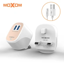 Moxom 2 USB Порты и разъёмы 5v2. 4A Великобритании Auto-id Зарядное устройство Разъем для Samsung Huawei Xiaomi Путешествия стены Зарядное устройство мобильный телефон USB Зарядное устройство адаптер