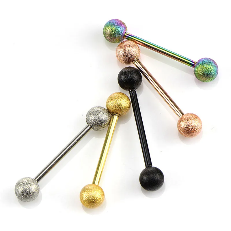 1 PC Ear Plugs Tongue Piercing Septum 5 Colors Industrial Barbell Flesh Tunnels Ear Expanders Body Jewelry