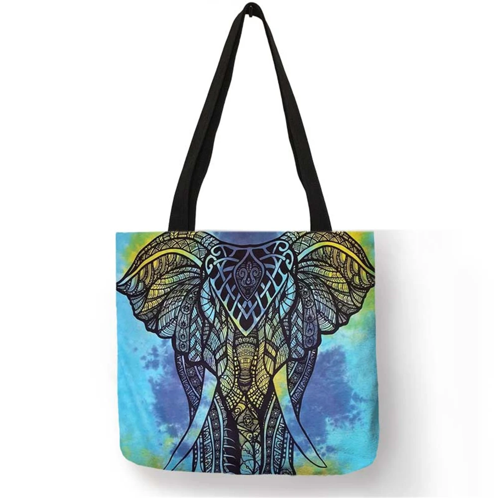 Красивый Дизайн Сумки для дам слон картина с деревьями белье хозяйственная Рабочая Повседневная сумка Femme Homme Sac основной - Цвет: 002