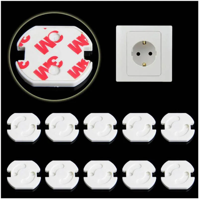 

10pcs EU Power Socket Electrical Outlet Baby Kids Child Safety Guard Protection Anti Electric Shock Plugs Protector Rotate Cover