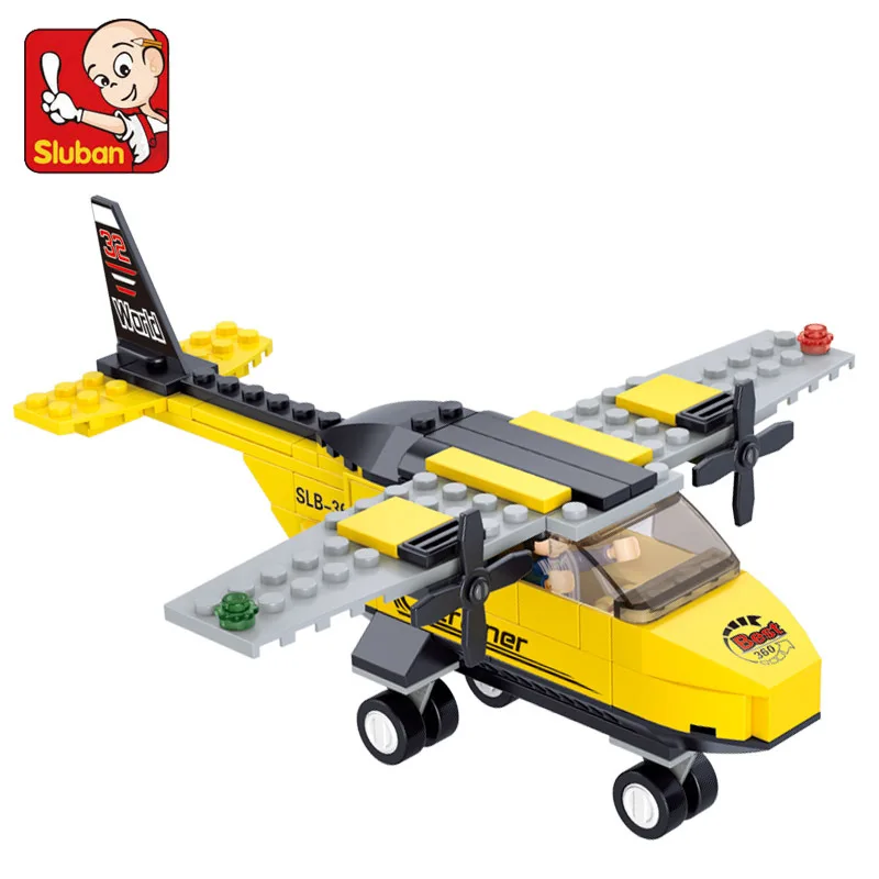 SLUBAN 110pcs/set Airplane Building Blocks Toys for Children Compatible