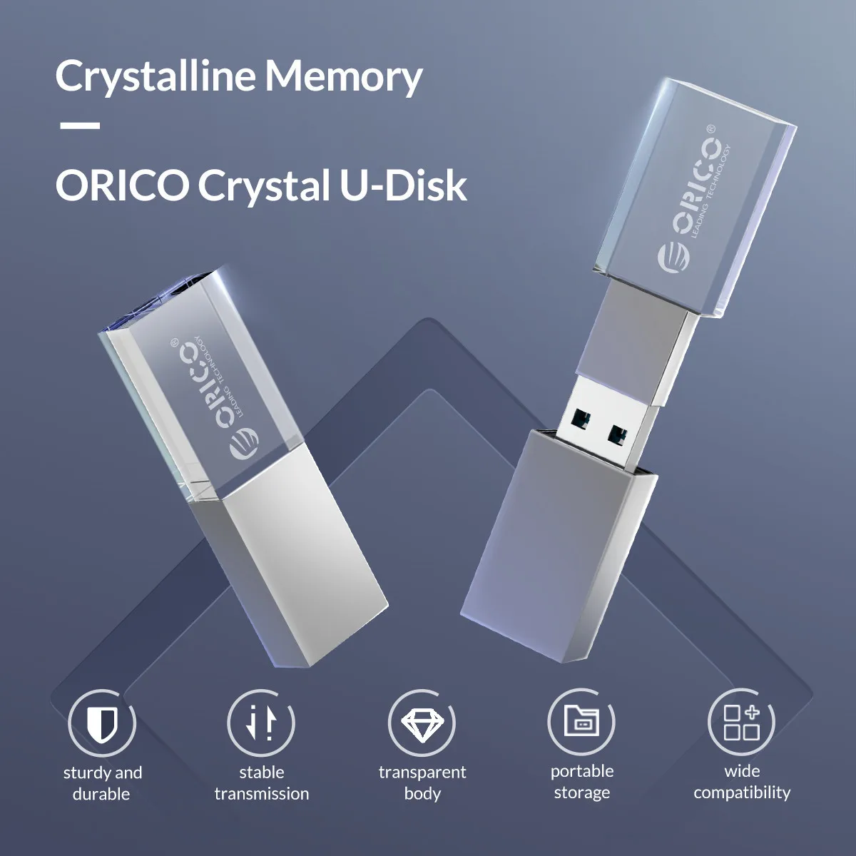 ORICO Crystal U-disk USB3.0 Flash Pen Drive 64GB 32GB 16GB Pendrive U Disk Flash Memory Stick For Computer Mobile Phones