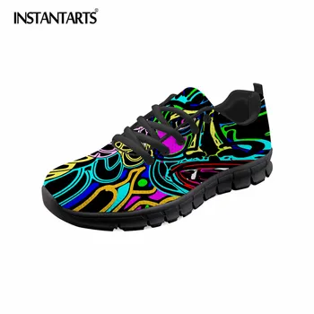 

INSTANTARTS Fashion 3D Pirnted Men Casual Shoes Lightweight Lace Up Sneaker Shoes for Male Summer Breathable Mesh Flat Shoes