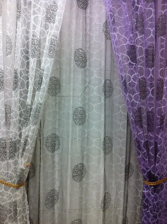Cs 02 280cm High Long Peony Pattern Voile Curtain Fabrics For