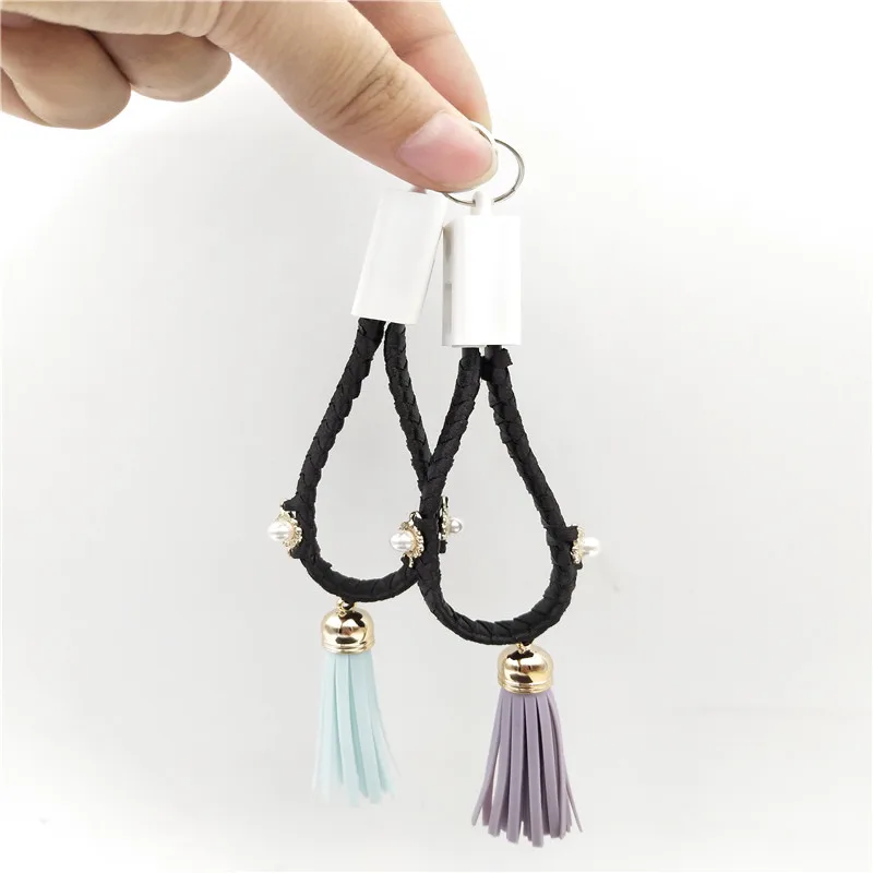 

DIY Handmade jewelry USB pendant Keychain Tassels Beads Strand Pendant Charm Bohemian Accessories Charging Pendant key ring