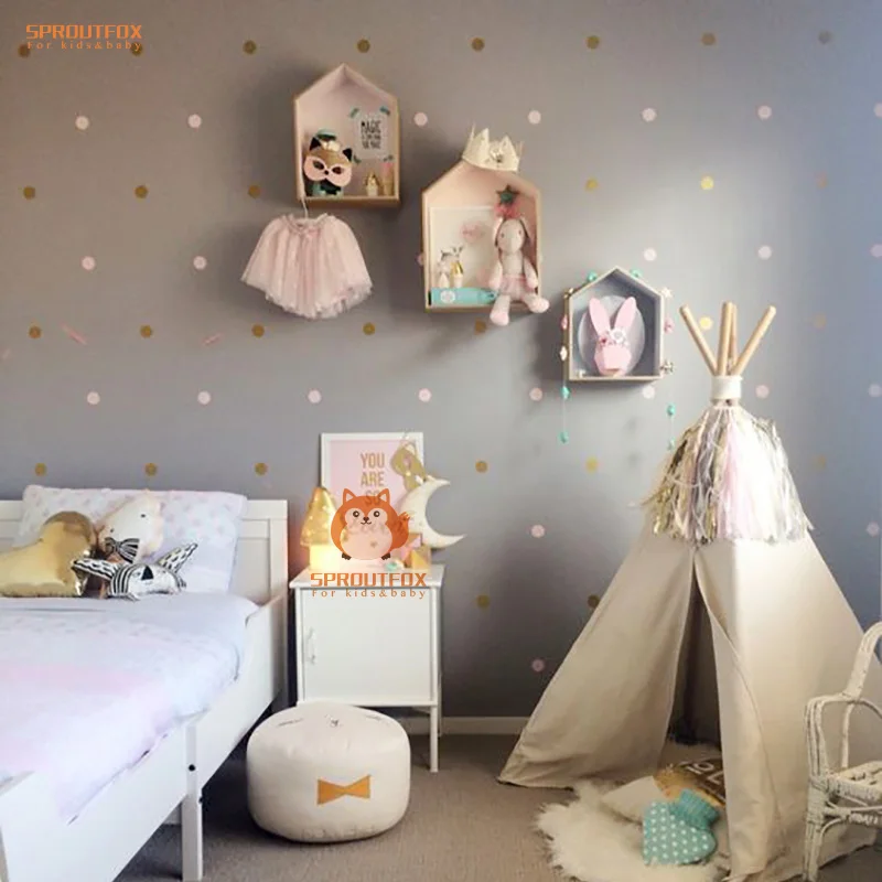 DIY Removable Polka Dot Vinyl Wall Stickers font b Baby b font Nursery Bedroom Murals Wallpaper