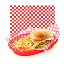 24 шт./упак. оберточная бумага для бутербродов, черный, красный воск, бумага для еды, гамбургер, фри, смазка, бумага s, воск с покрытием, набор для хлеба