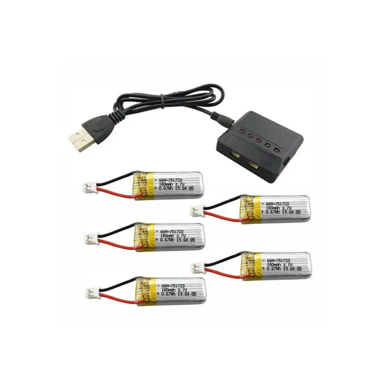 RCtown 5 шт 3 7 V 180mah литиевая батарея с в 1 зарядное устройство для A20 A20W дистанционного