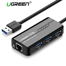 Ugreen USB Ethernet Adapter 3 Port USB 3.0 2.0 HUB 10/100/1000 Mbps Usb to RJ45 Gigabit Network Card LAN Adapter Usb Ethernet