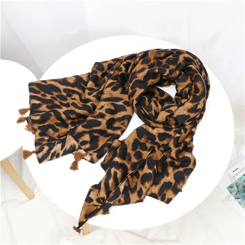 Autumn Winter Fashion Sexy Leopard Dot Viscose Shawl Scarf Ladies Spain Brand High Quality Print Wrap Muffler Muslim Hijab Sjaal