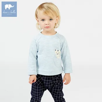 

DB7379 dave bella spring baby boys blue clothing sets toddler children suit high quality toddler outfits Clothing Suits