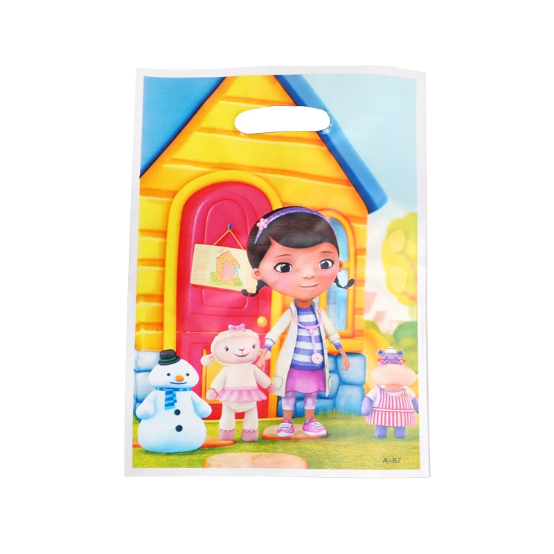 

40pcs/lot Little Girl Doc McStuffins Gift Gag Party Supplies Kids Happy Birthday Party Candy Bags Loot Bag Decoration Supplies