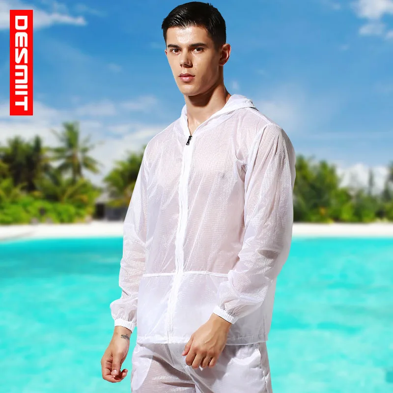 

Transparent UV Protect Beachwear Mens Long Sleeve Ultra-thin Sun Protection Clothing Rashguard Men Rash Guard Sails Surf Suit