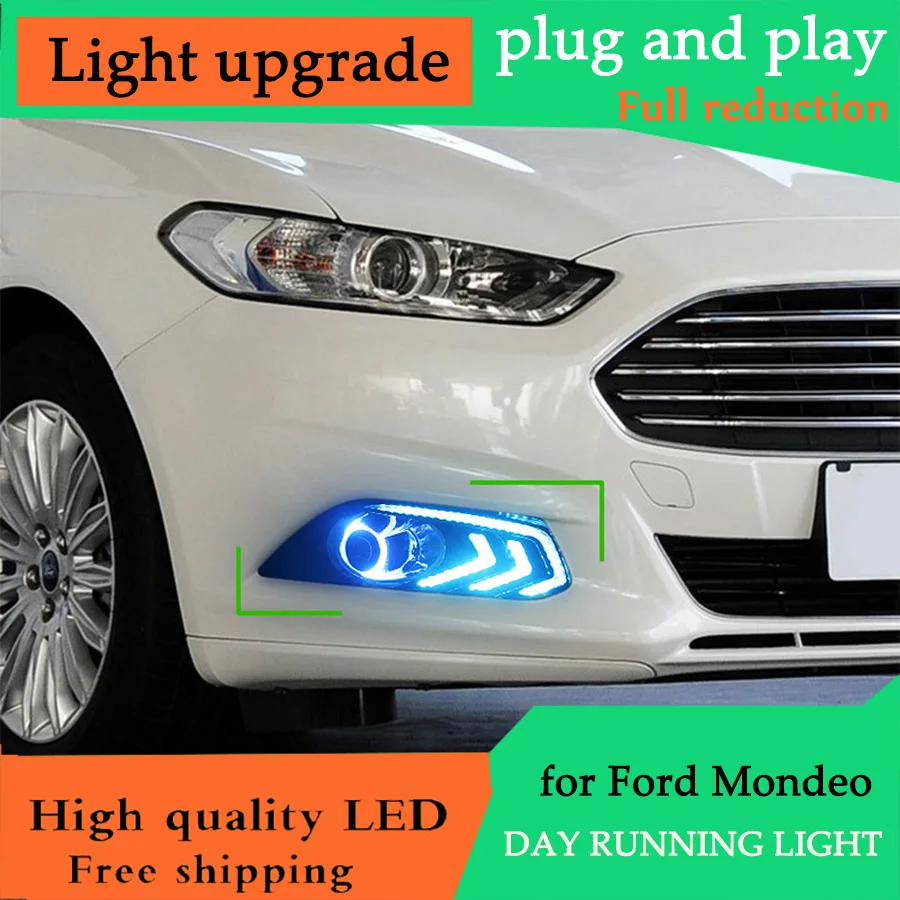 

DY_L Car Styling Day Runing Light for Ford Mondeo for Ford Fusion DRL 2013 2014 2015 2016 Fog Light Fog Lamp LED DRL Angel Eyes