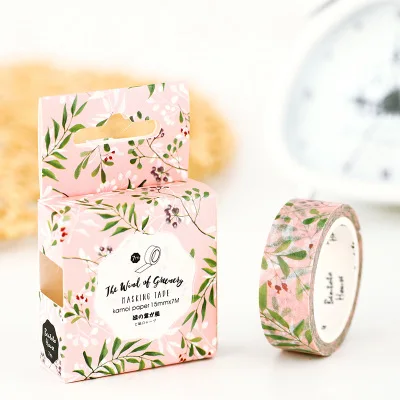 Вишневые цветы весна Lotkawaii цветок еда Животные декоративные васи лента DIY Скрапбукинг маскирующая лента школьные офисные принадлежности - Цвет: A