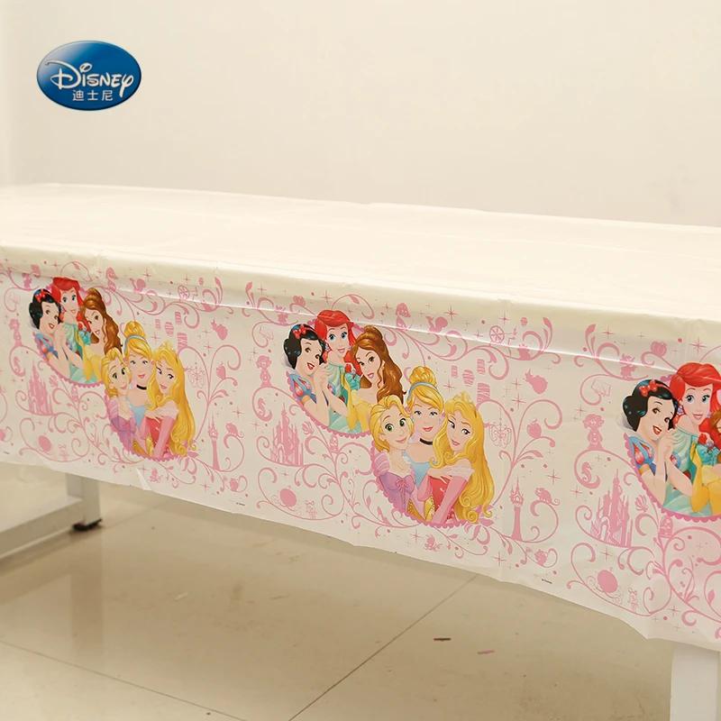 

1PC Disposable Princess Snow White Table cloth Map Waterproof Plastic Tablecovers Party Catering Events Tableware 132*220CM