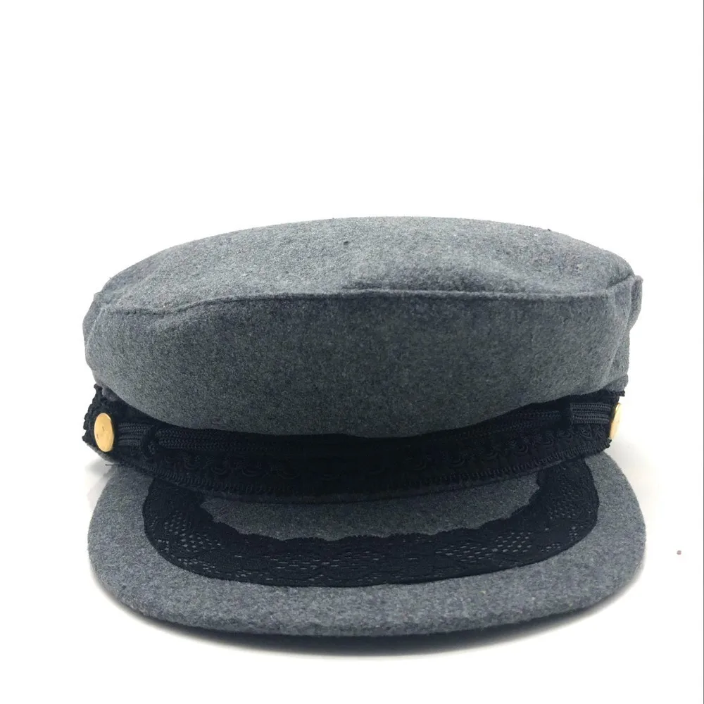 Новая шерстяная военная шапка, зимняя вязаная шапка, шляпы с плоским верхом для женщин, черный, серый, мужской, женский, Casquette Militaire Gorra Plana 55-58 см