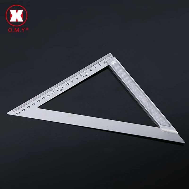 

OMY Aluminun Alloy Triangle Ruler Angle Ruler 90 Degrees Protractor For Home Builders DIY Artists Measuring Woodworking Tools