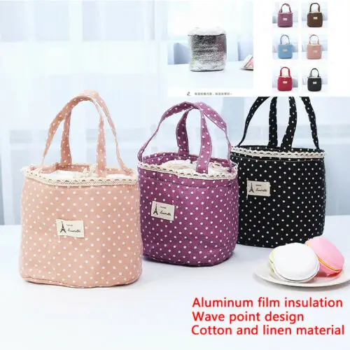 

Stylish Hot Sale SchooI Office Lunch Bag Waterproof Lunchbox Kids Adult Insulated Cooler CanvasBag