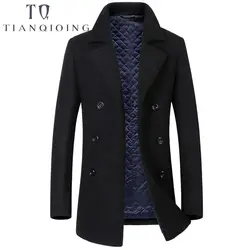 Зимняя шерстяная куртка мужская удлиненная Мужская s Кашемировые Куртки и пальто модное однобортное пальто повседневное тонкое шерстяное