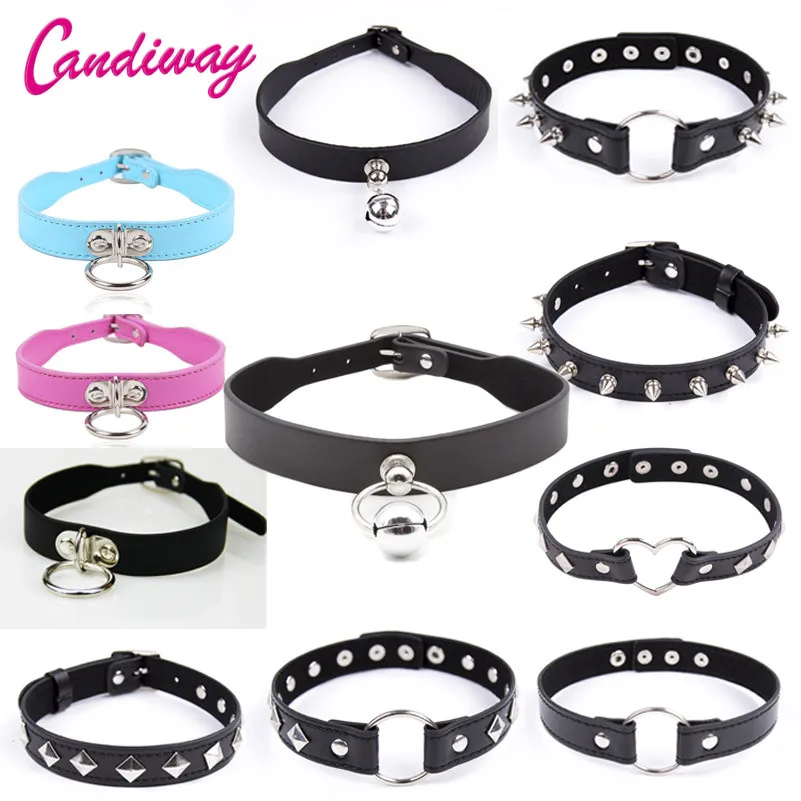 Candiway 奴隷拘束ハーネス女性用大人のおもちゃカップル大人のゲームsmcollar Restraintbondage