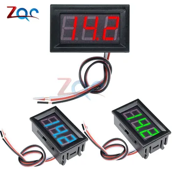 

Mini Voltmeter Tester Digital Voltage Meter Volt Test Battery DC 0-30V 3 Wires for Auto Car LED Display Gauge Red Green Blue DIY