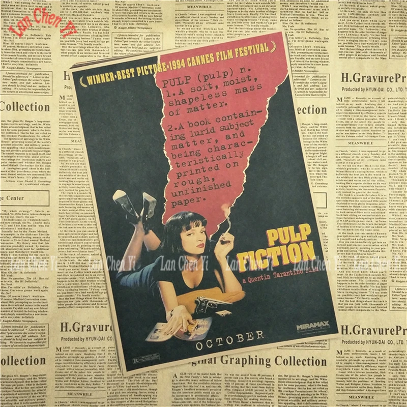 Ностальгическая матовая крафт-бумага плакат целлюлозно-фантастическая кафе креативная настенная бумага украшение интерьера