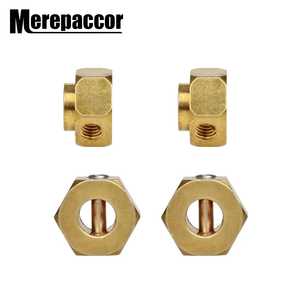 

MEREPACCOR 6/8/10MM Heavier Brass 12MM Wheel Hex Extended Adapter for RC Crawler Traxxas TRX4 TRX-4